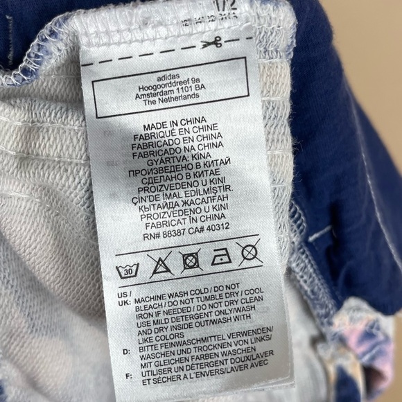 adidas Originals Small 3 stripe French terry shorts tie dye sporty casual - Picture 12 of 14